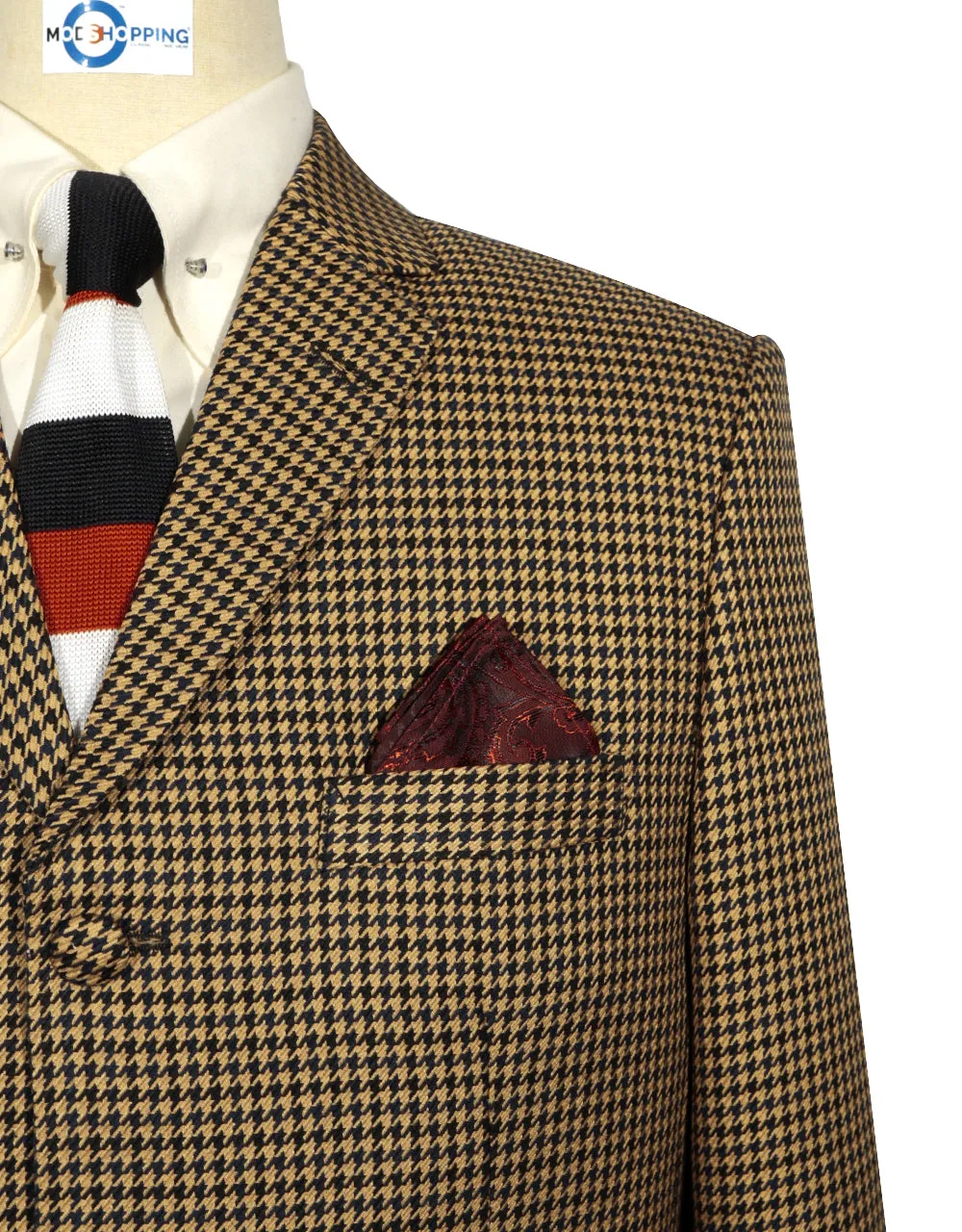 Brown and Black Large Houndstooth Blazer