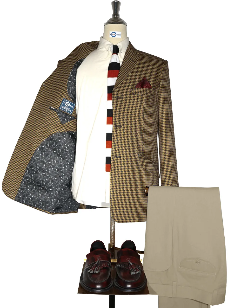 Brown and Black Large Houndstooth Blazer