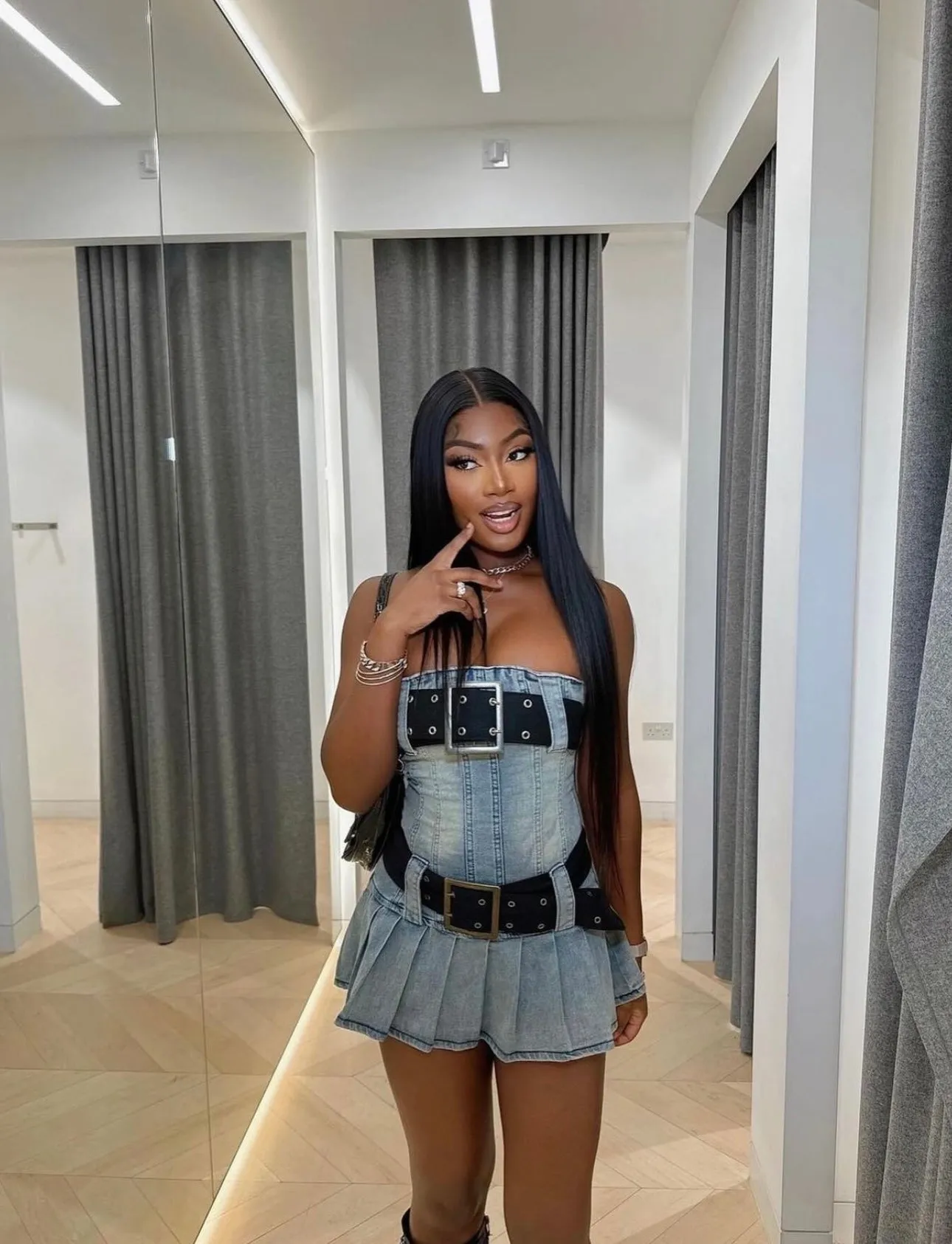 “Buckle me” Denim Dress