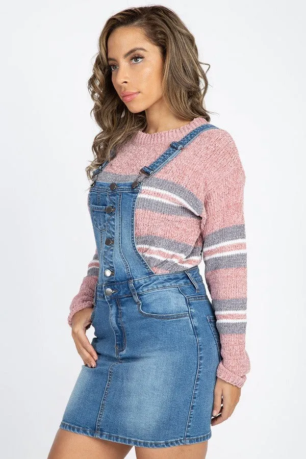 Button Front Overall Dress