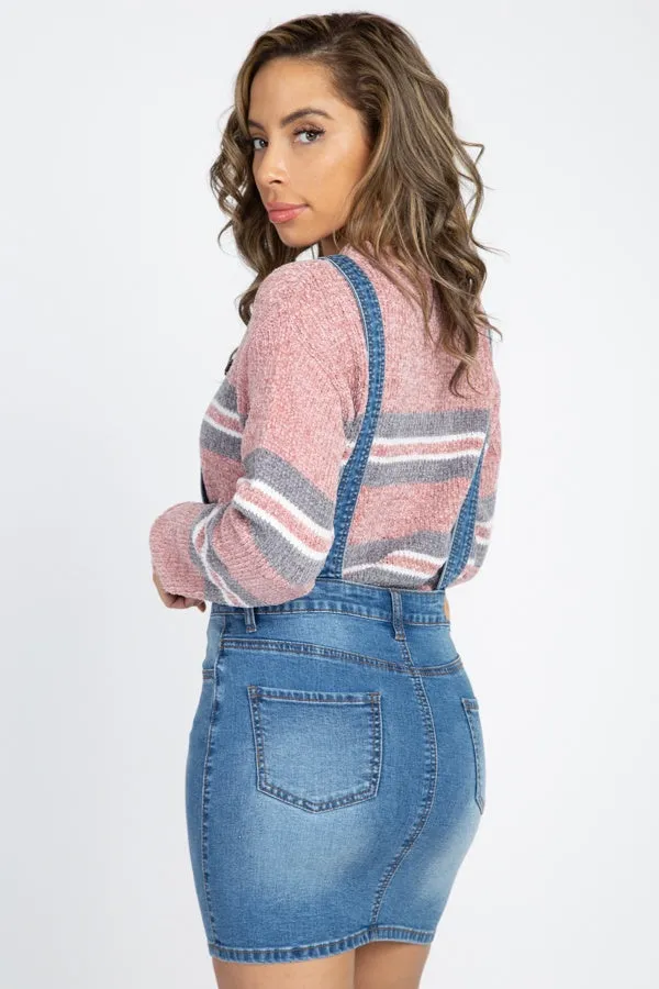 Button Front Overall Dress