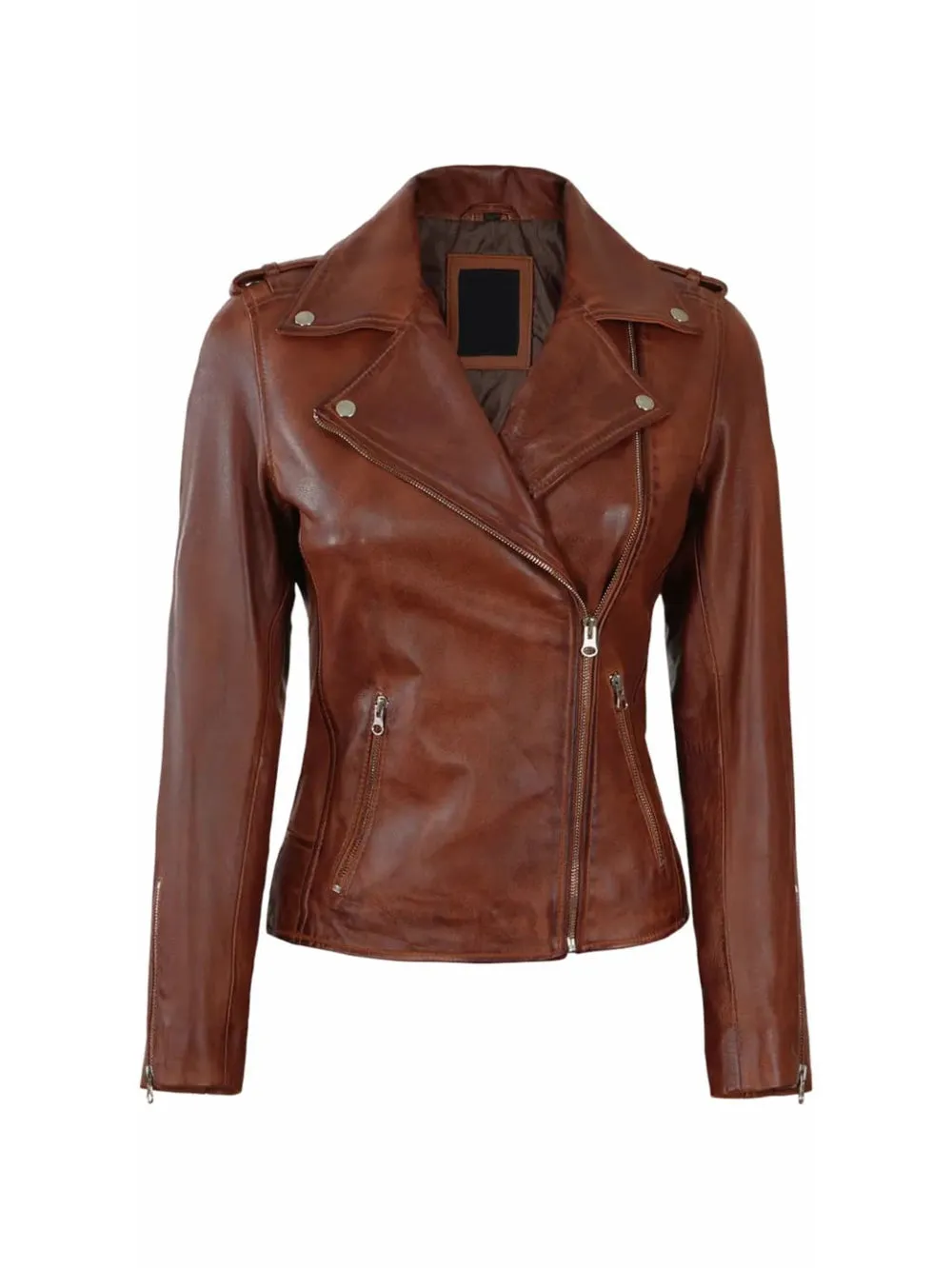 Camel Short Leather Jacket