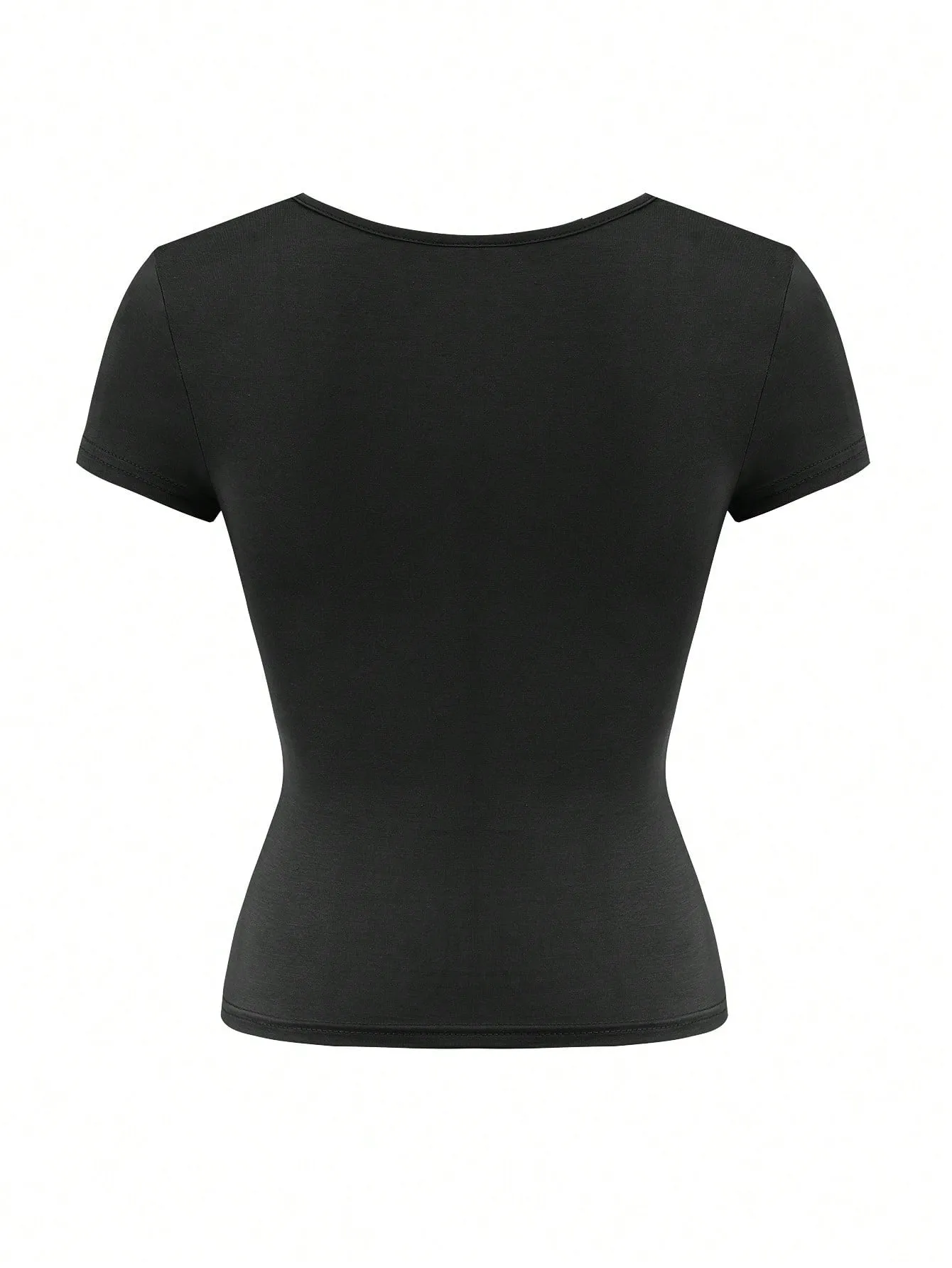 Camiseta Y2K de Cuello Cuadrado para Mujer