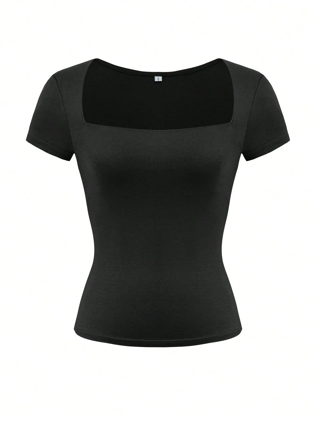 Camiseta Y2K de Cuello Cuadrado para Mujer
