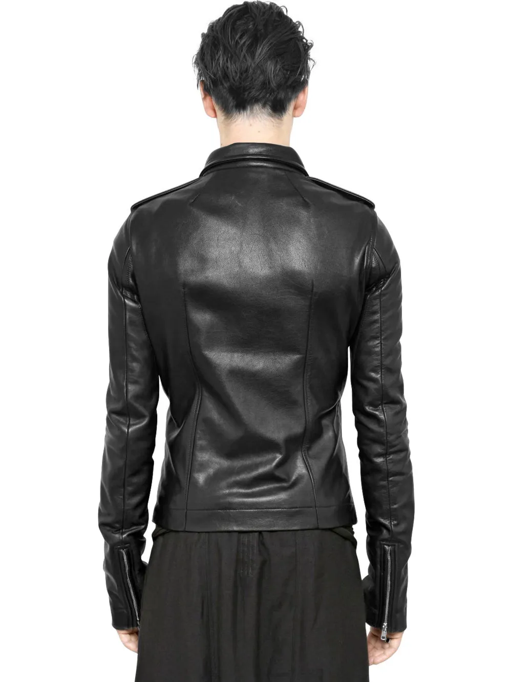 Canvas-Lined Genuine Leather Jacket for Men