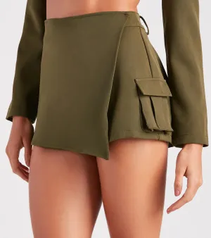 Cargo Cutie Faux Wrap Mini Skort
