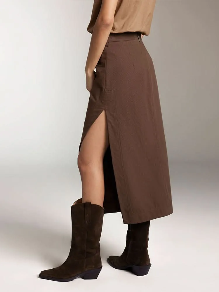 Cargo Slit Maxi Skirt