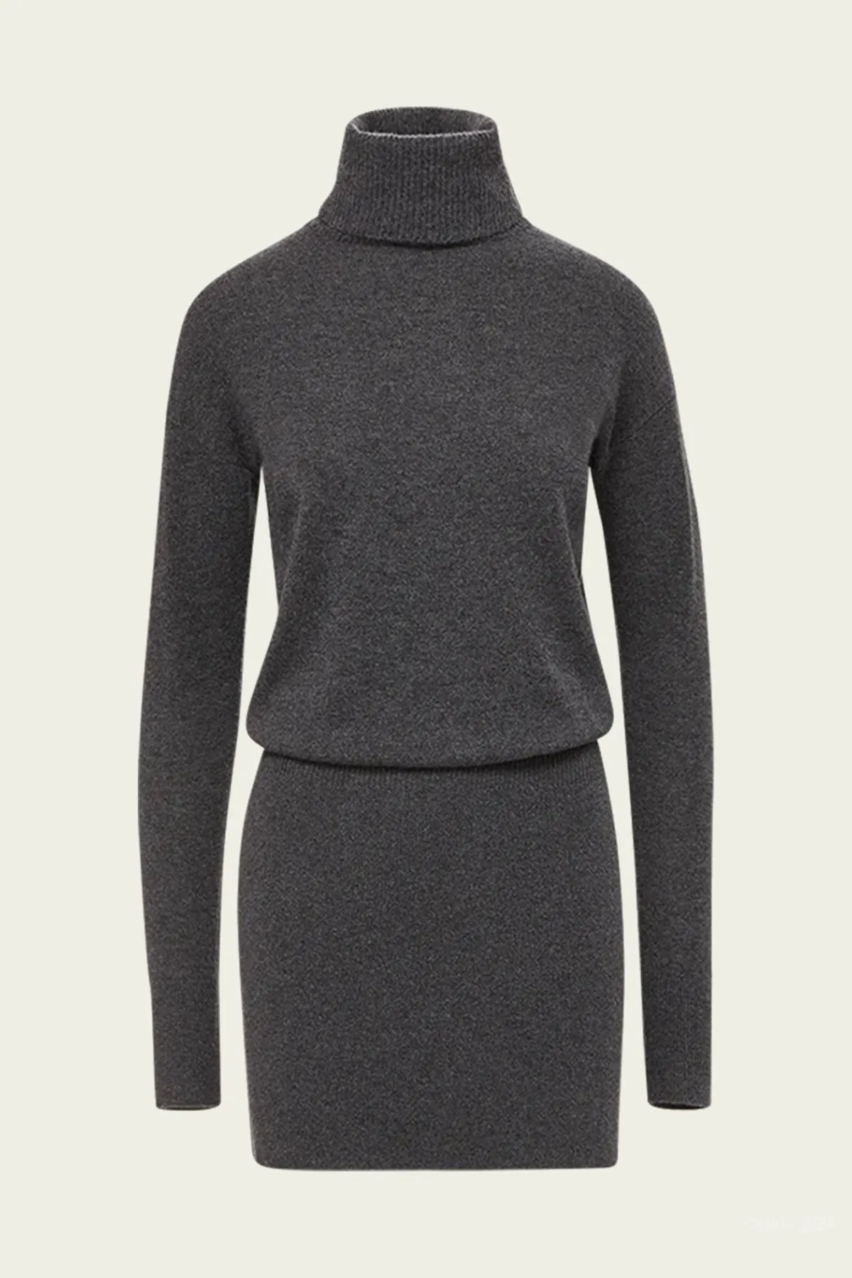 Cassidy Turtleneck Mini Dress in Charcoal