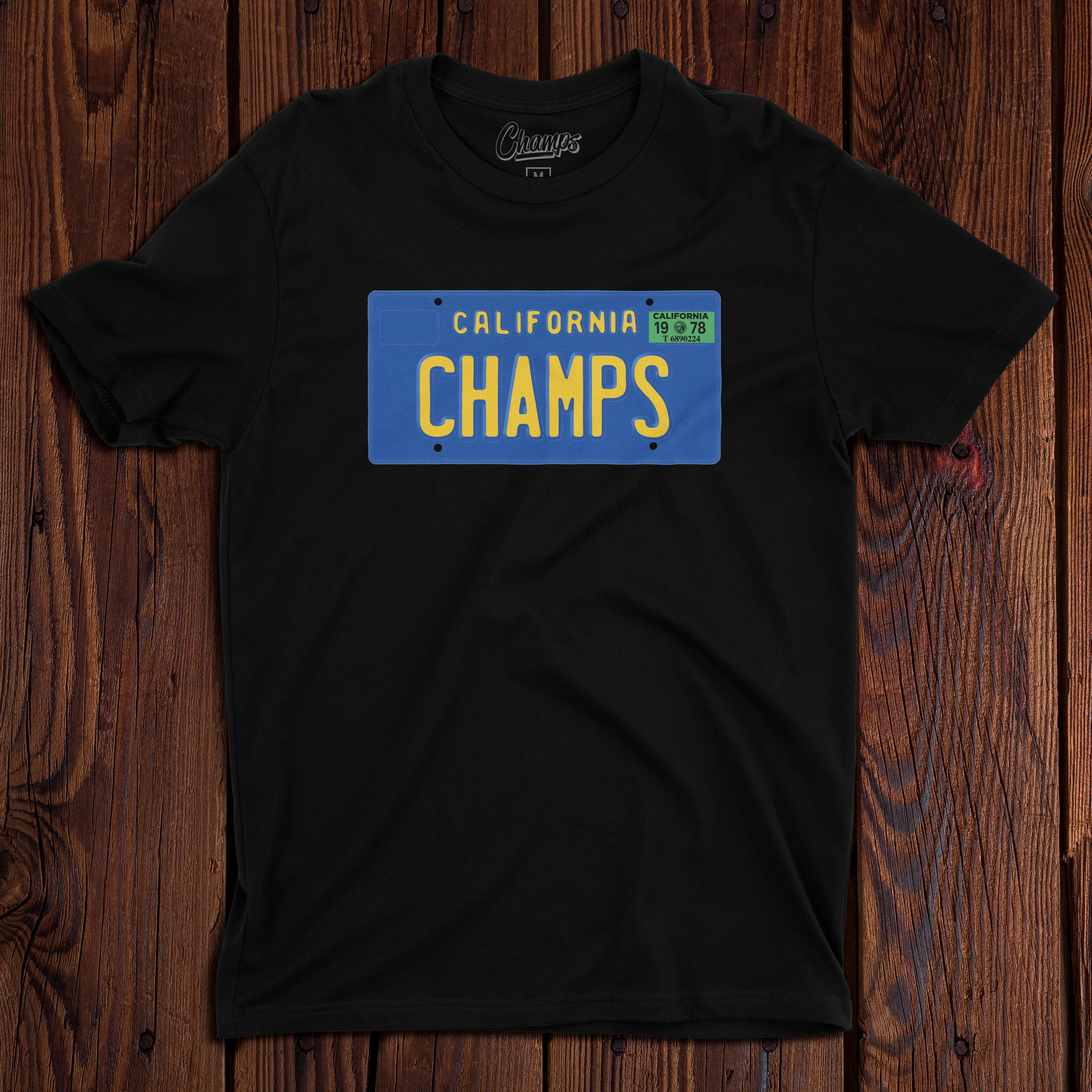 Champ's Speedshop - 69-86 California Blue Plate T-shirt - Custom!