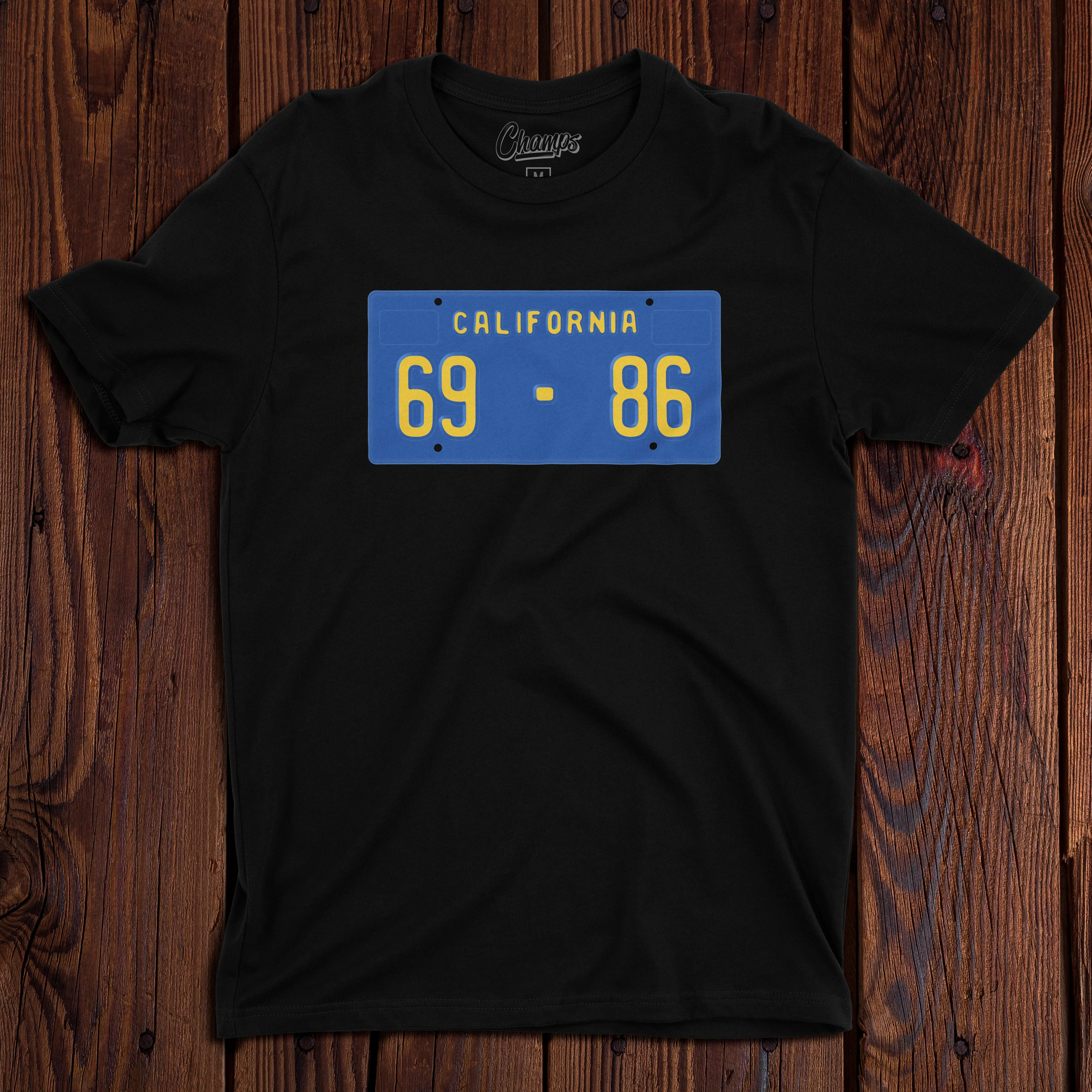 Champ's Speedshop - 69-86 California Blue Plate T-shirt - Custom!