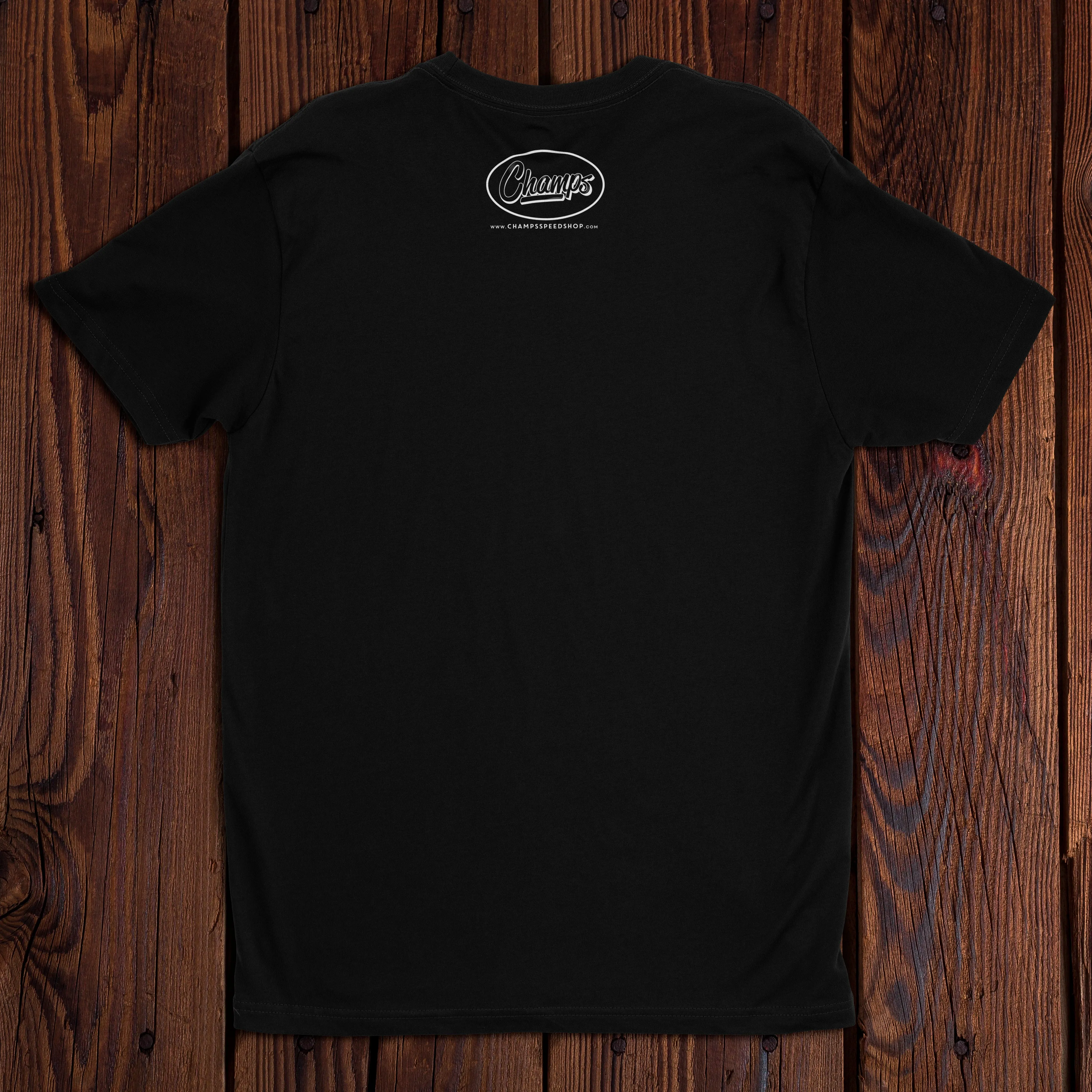 Champ's Speedshop - 69-86 California Blue Plate T-shirt - Custom!