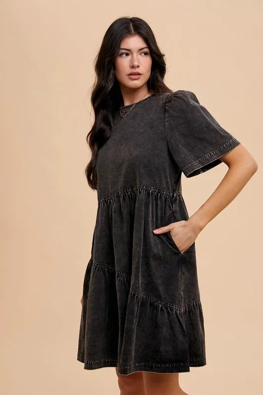 CHARCOAL BLOSSOM DRESS
