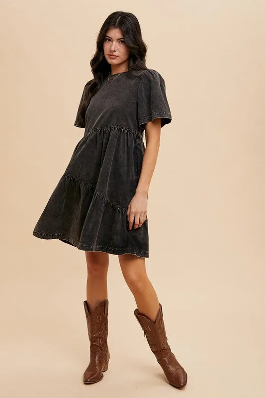 CHARCOAL BLOSSOM DRESS