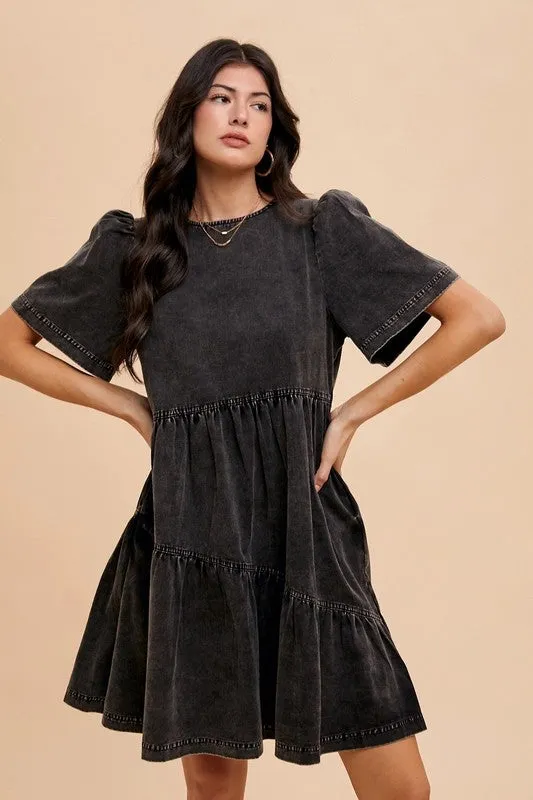CHARCOAL BLOSSOM DRESS