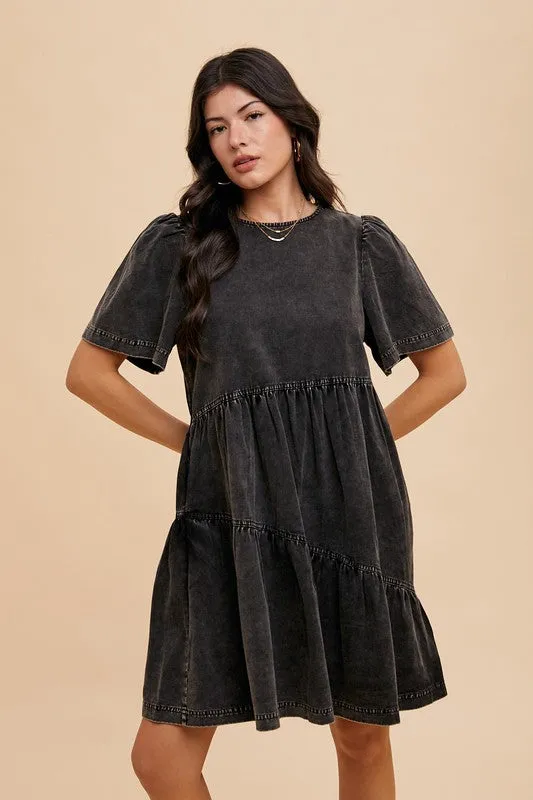 CHARCOAL BLOSSOM DRESS