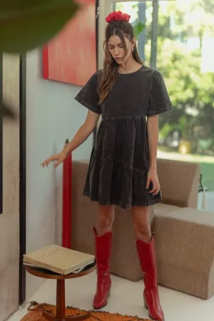 CHARCOAL BLOSSOM DRESS