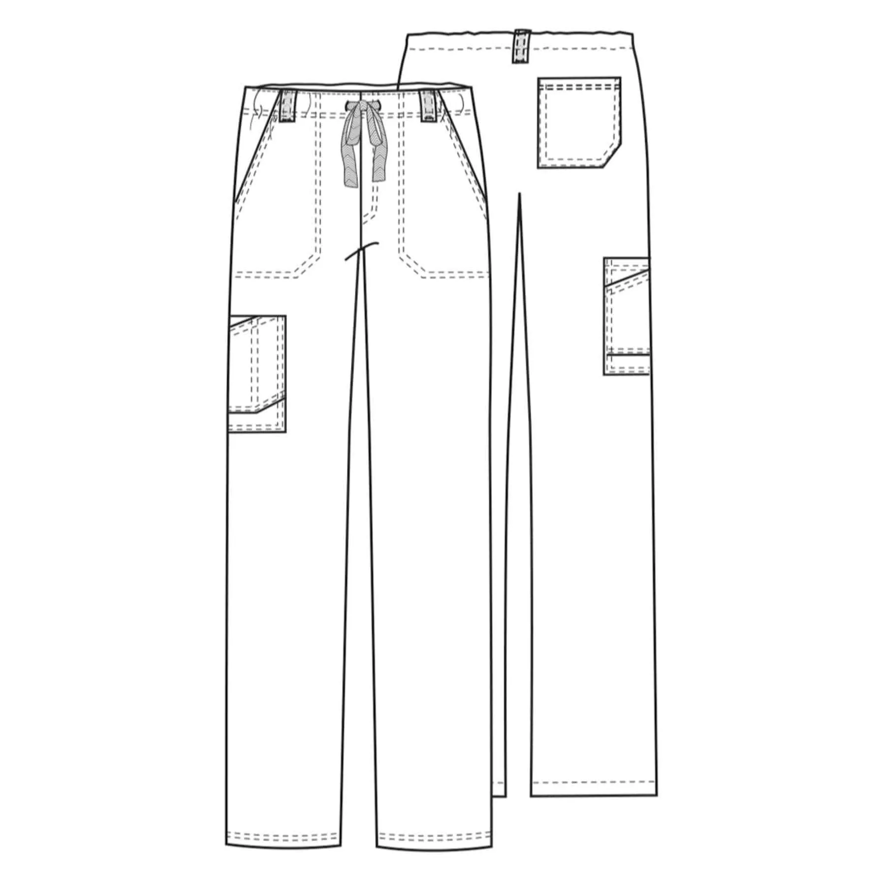Cherokee Luxe 1022 Scrubs Pants Mens Fly Front Drawstring Ceil Blue