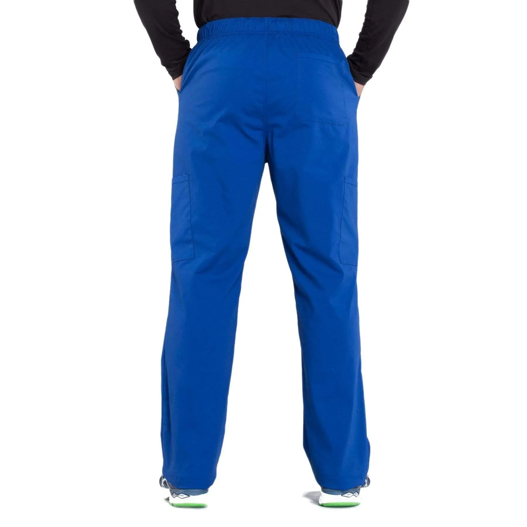 Cherokee Workwear Professionals WW190 Scrubs Pants Mens Tapered Leg Drawstring Cargo Galaxy Blue