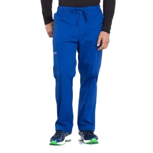 Cherokee Workwear Professionals WW190 Scrubs Pants Mens Tapered Leg Drawstring Cargo Galaxy Blue