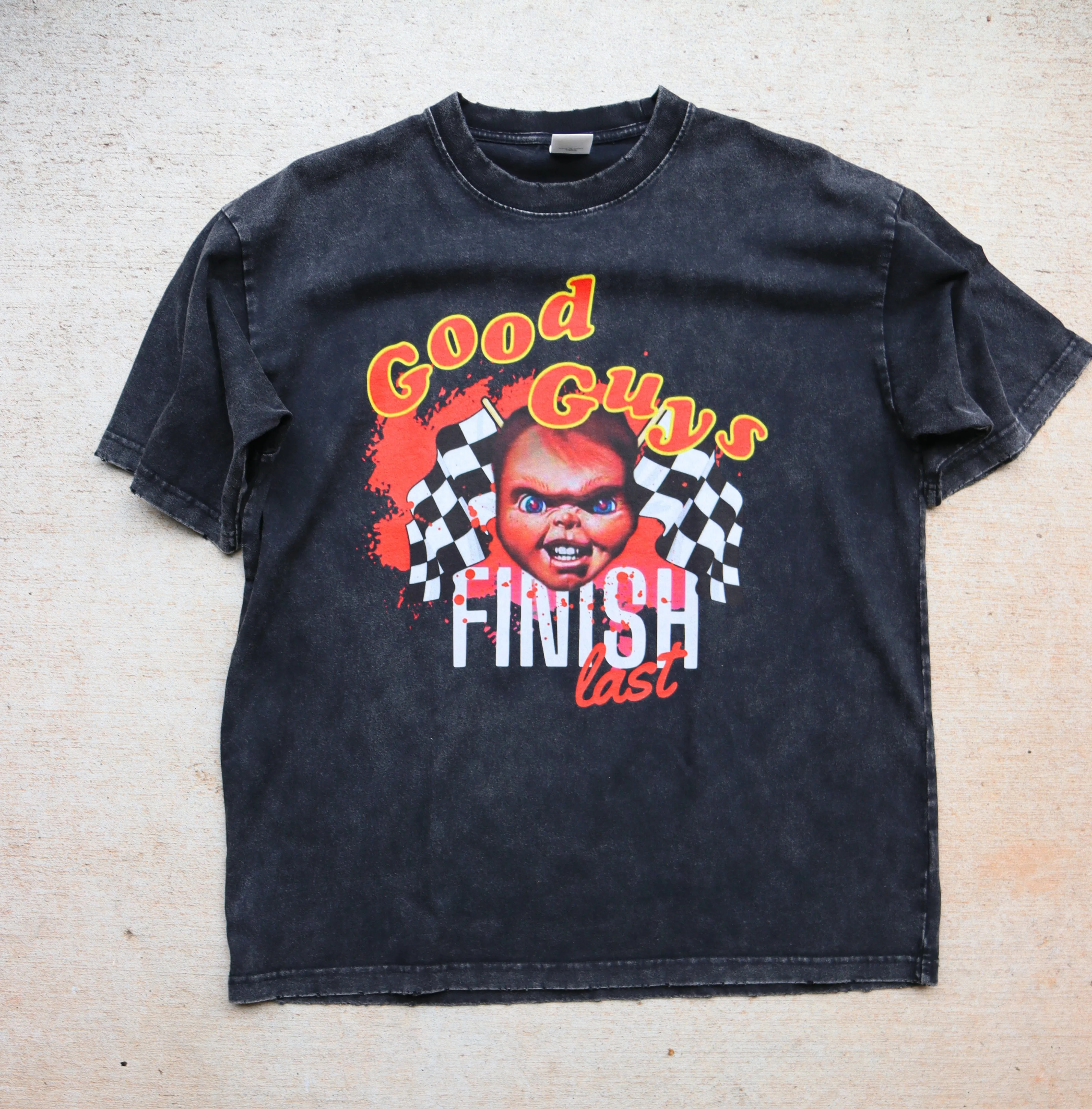 CHUCKY VINTAGE ACID WASH RACING TEE