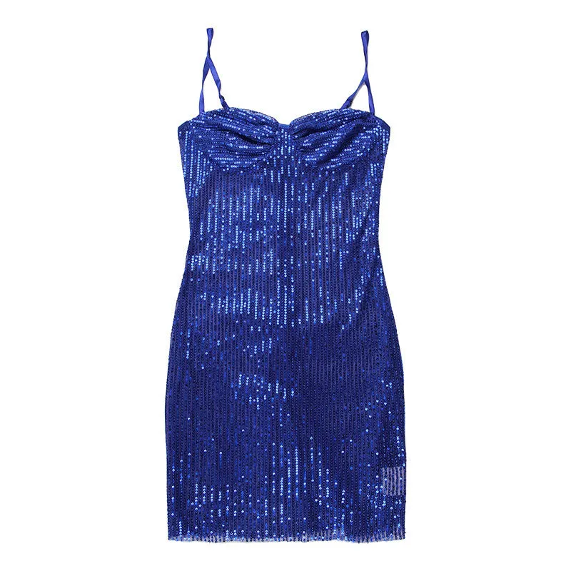 CityHottie Fashion Sequins Skinny Mini Dress