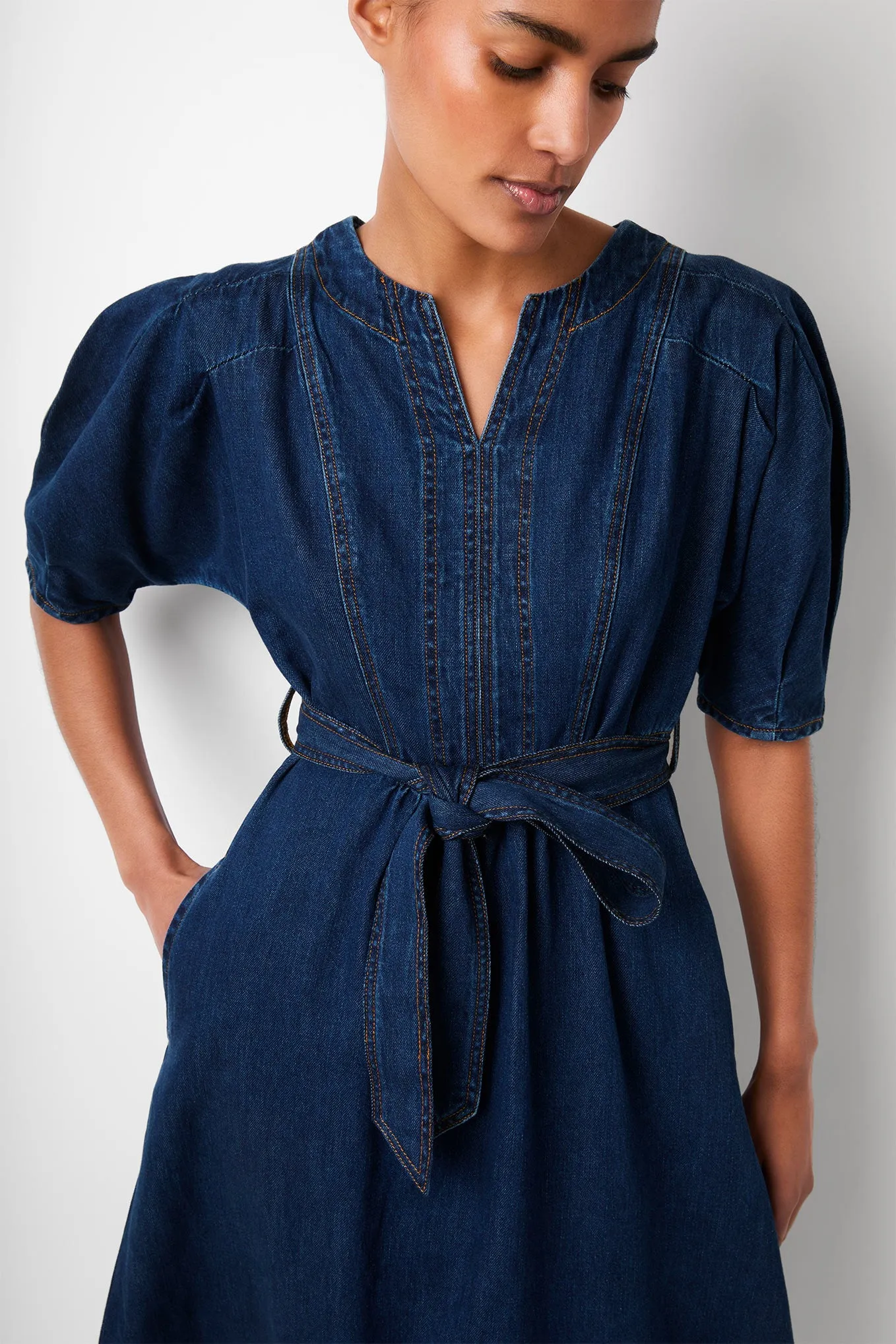 Claudine Denim Dress - Rinse