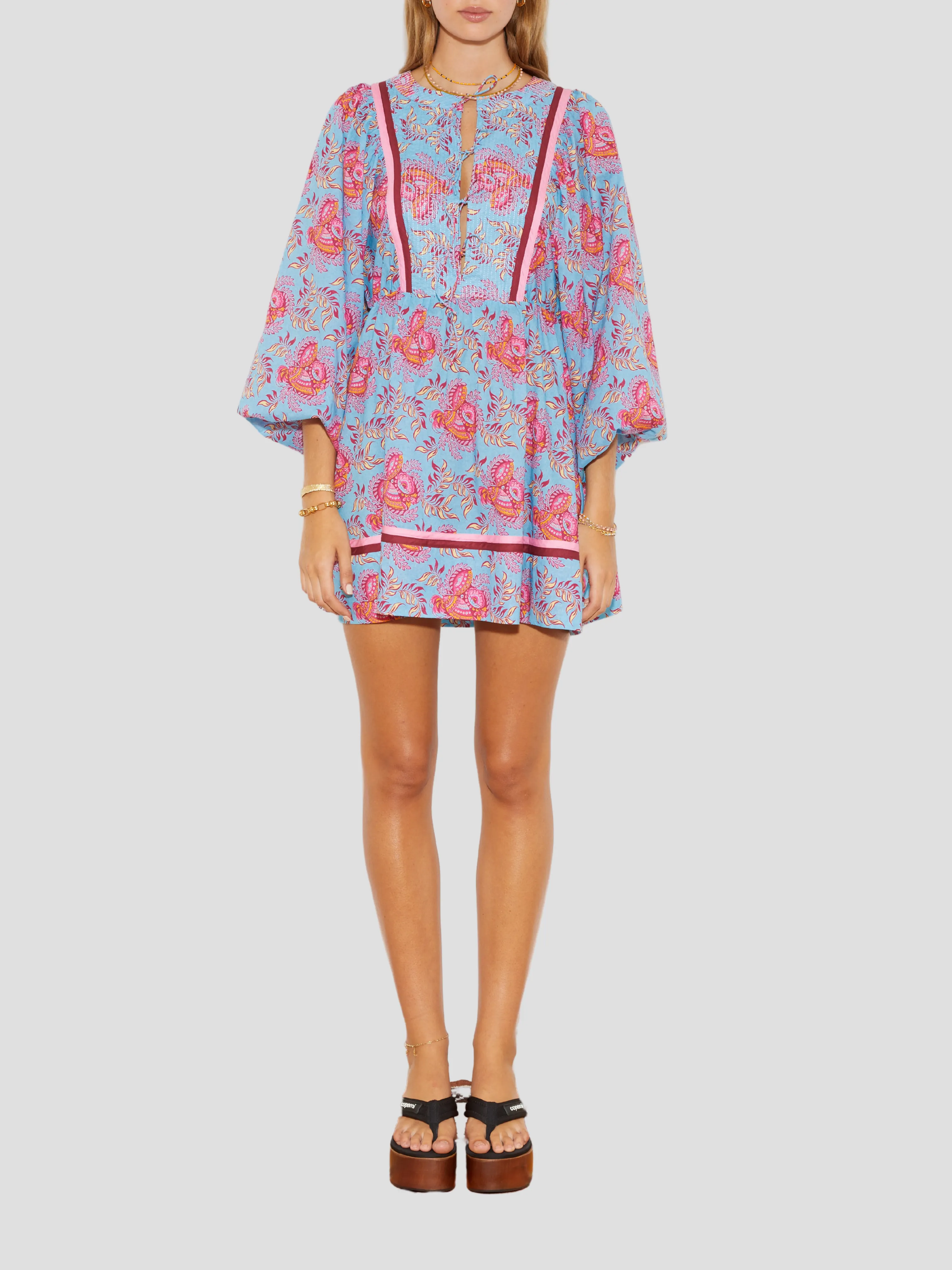 Coquille Batwing Mini Smock Dress