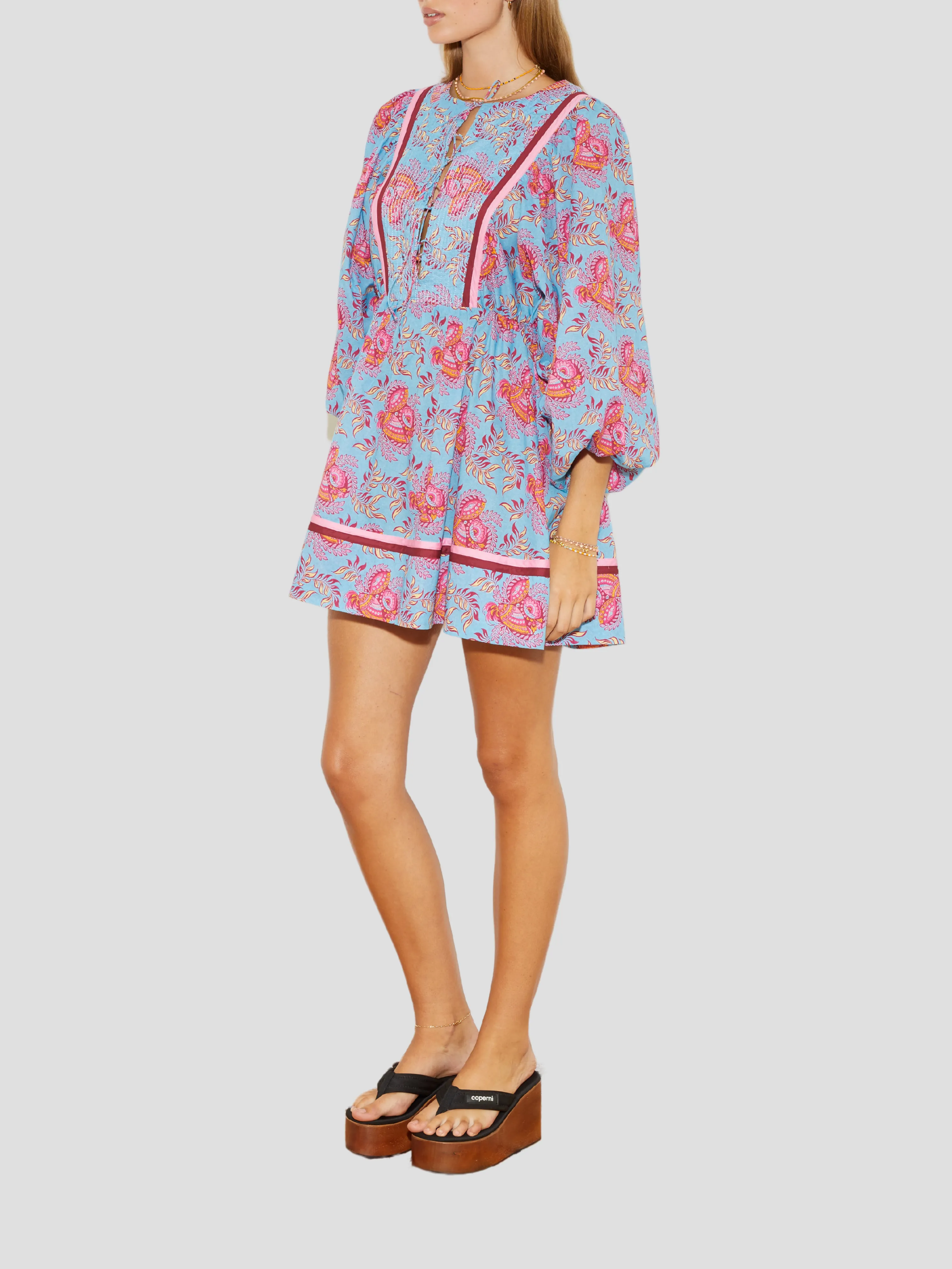 Coquille Batwing Mini Smock Dress