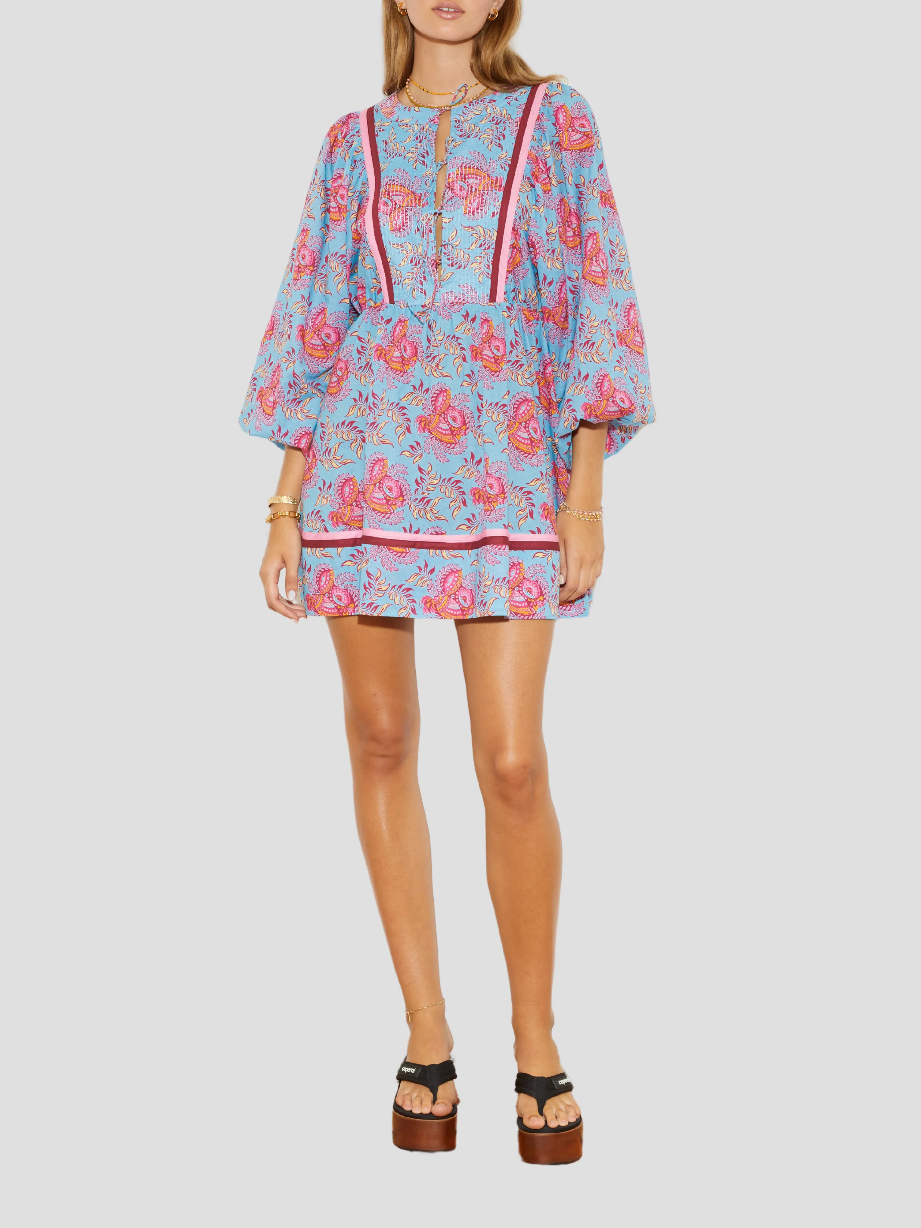 Coquille Batwing Mini Smock Dress
