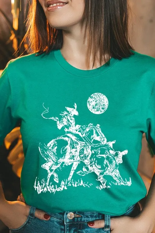 Cowboy Lasso Cow Western Graphic Tee
