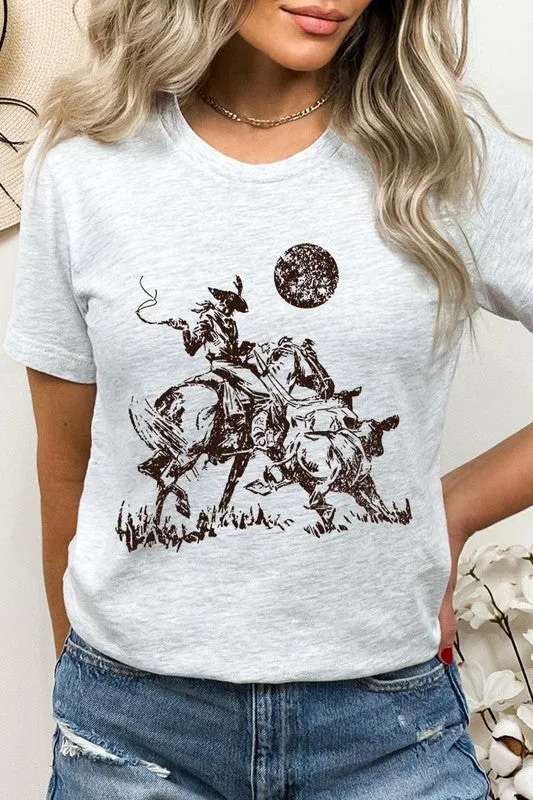 Cowboy Lasso Cow Western Graphic Tee