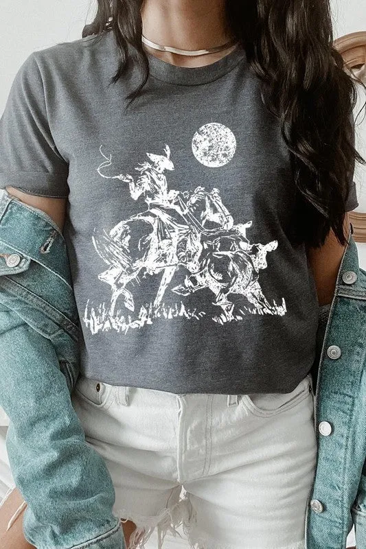 Cowboy Lasso Cow Western Graphic Tee
