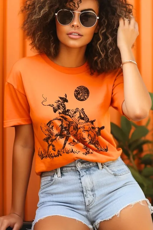 Cowboy Lasso Cow Western Graphic Tee