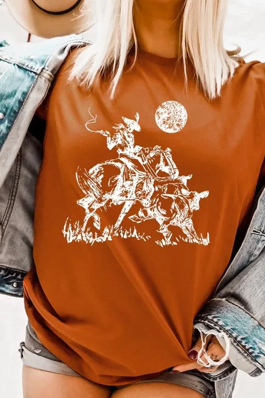 Cowboy Lasso Cow Western Graphic Tee