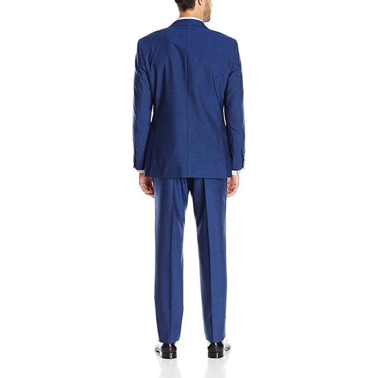 CREATIVE Mens Slim Fit 2 Piece Solid Suit Indigo