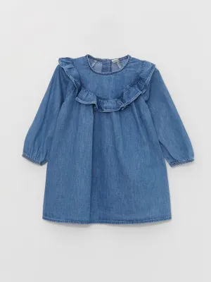 Crew Neck Baby Girl Jean Dress