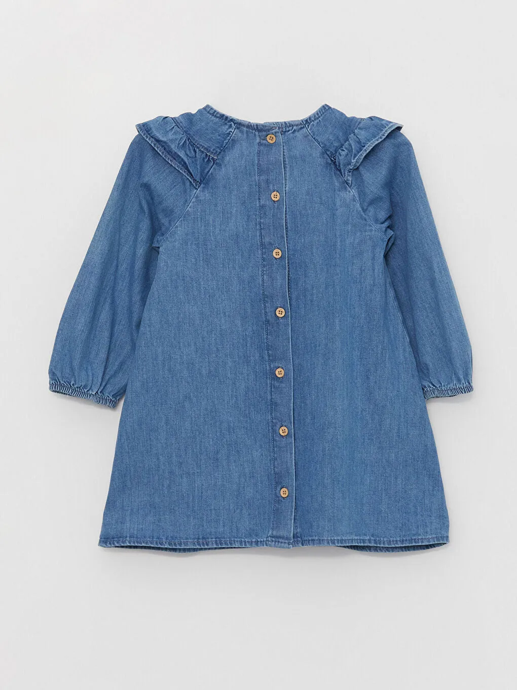 Crew Neck Baby Girl Jean Dress