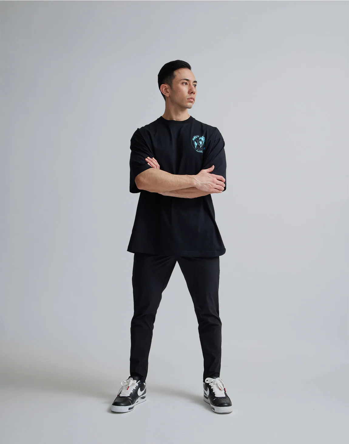 CRONOS WORLD GRAPHIC OVERSIZE T-SHIRTS【BLACK×GREEN】