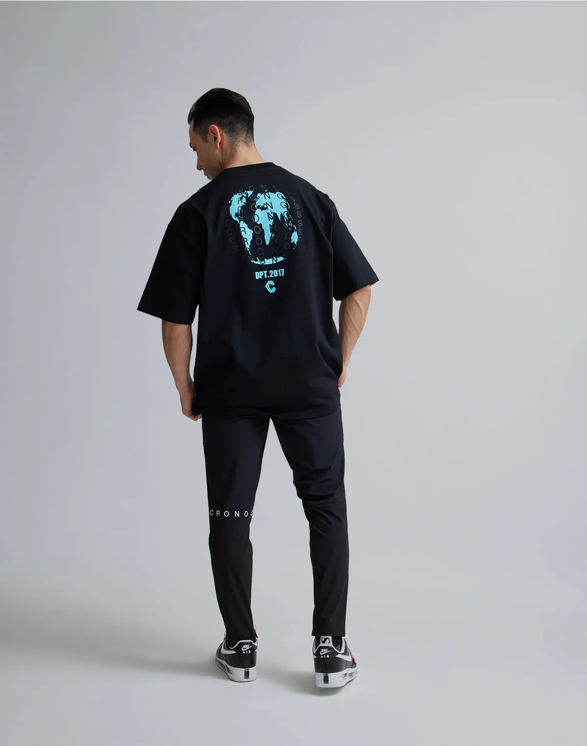 CRONOS WORLD GRAPHIC OVERSIZE T-SHIRTS【BLACK×GREEN】