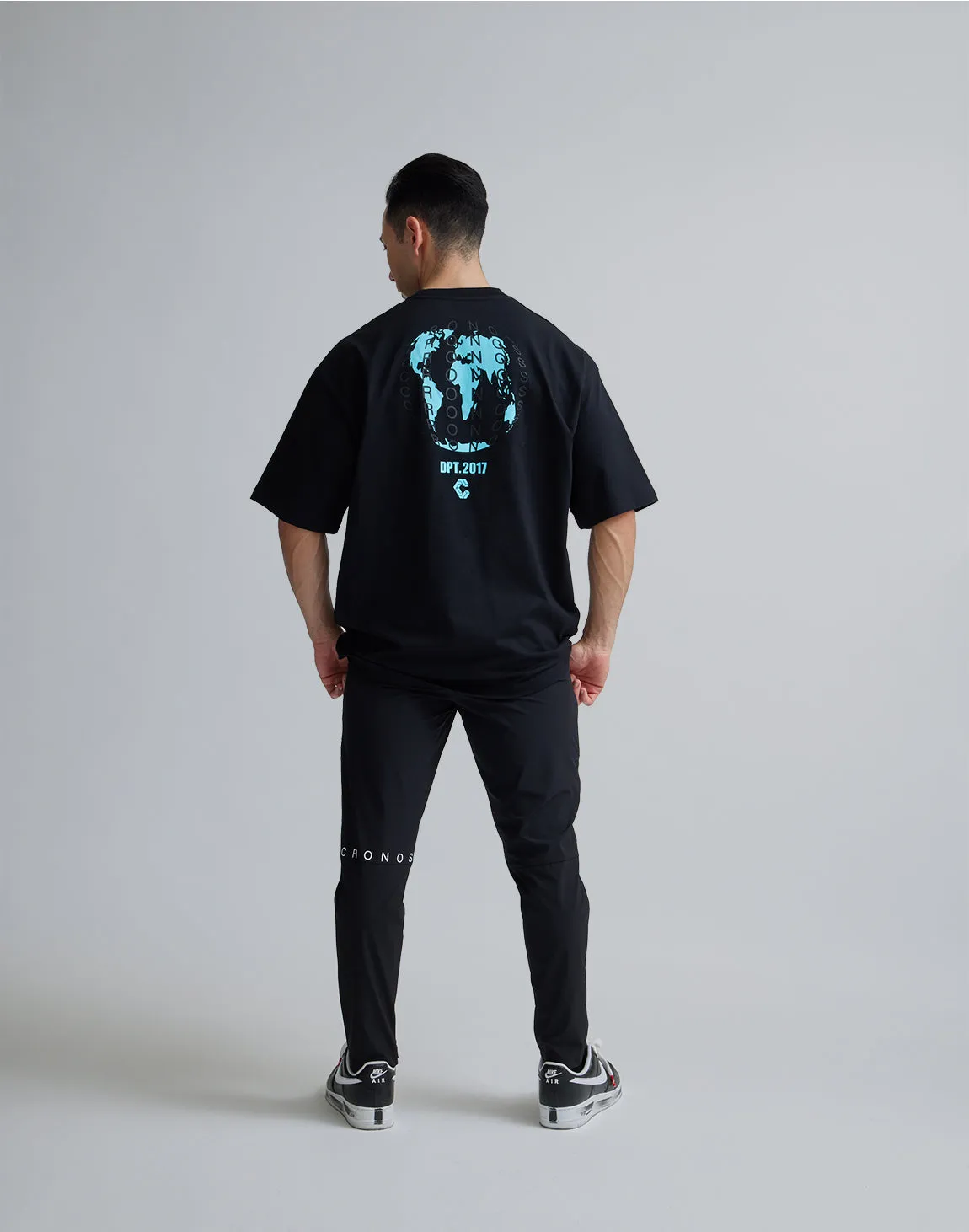 CRONOS WORLD GRAPHIC OVERSIZE T-SHIRTS【BLACK×GREEN】