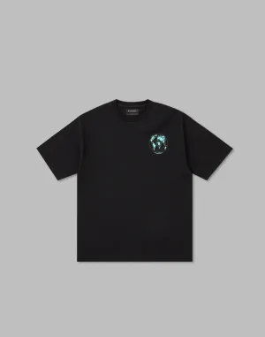 CRONOS WORLD GRAPHIC OVERSIZE T-SHIRTS【BLACK×GREEN】