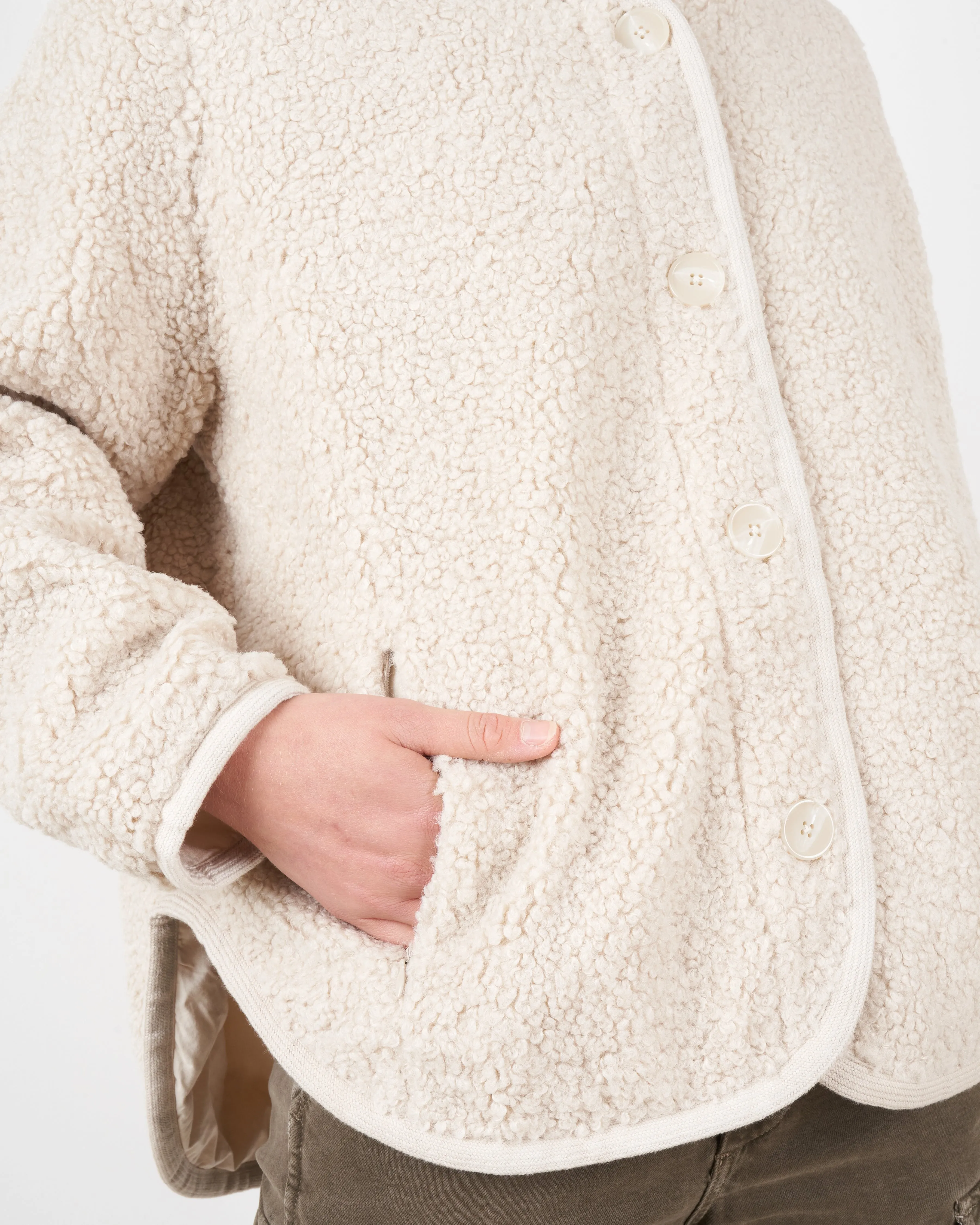 curly jacket - dove