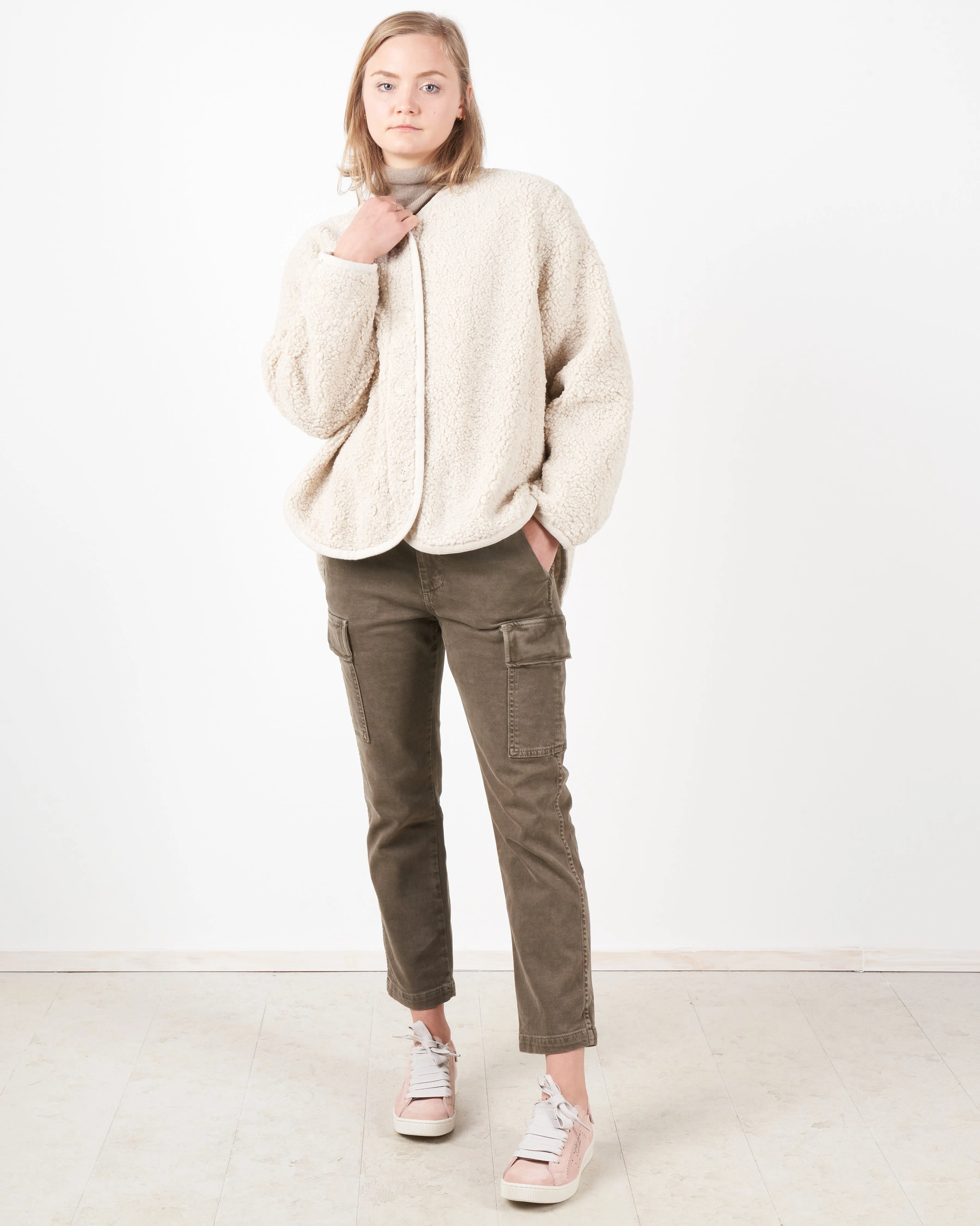 curly jacket - dove