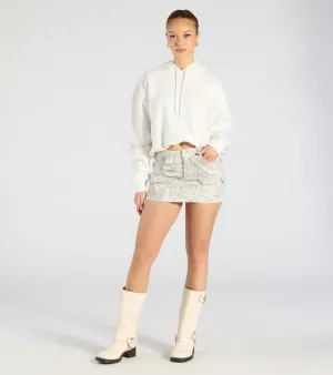 Cutie Cadet Cargo Denim Mini Skirt