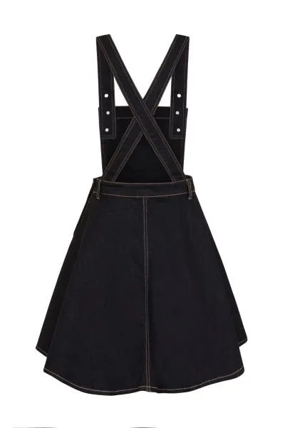 Dakota Pinafore Dress - Navy -