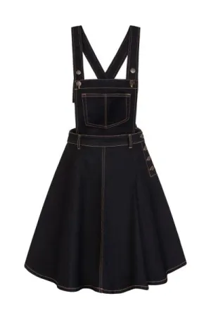 Dakota Pinafore Dress - Navy -