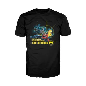 DC Comics Batman Built Action Official Men's T-shirt (Black)