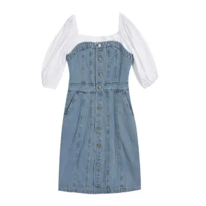 Denim Bubble Sleeves Dress SD00446
