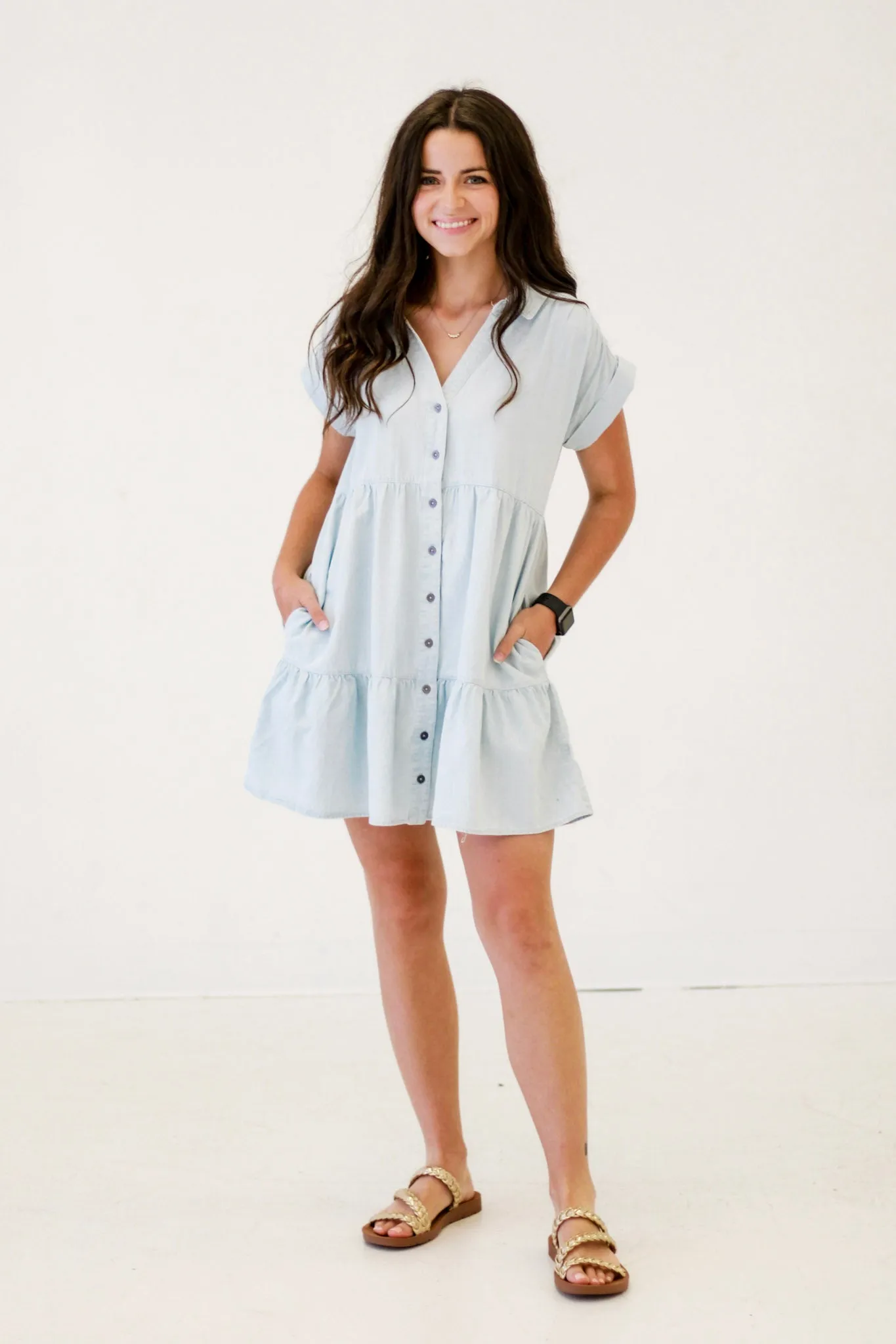 Denim Days Ahead Dress in Light Indigo