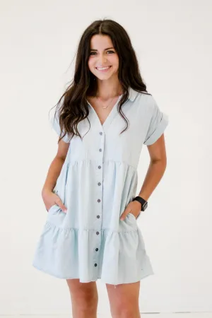 Denim Days Ahead Dress in Light Indigo